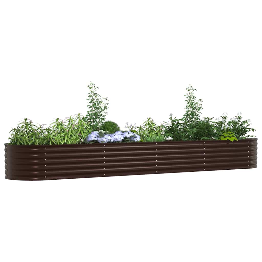 vidaXL Podniesiony grządka Brązowy 400 x 80 x 44 cm Stal
