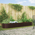 vidaXL Podniesiony grządka Brązowy 320 x 80 x 44 cm Stal