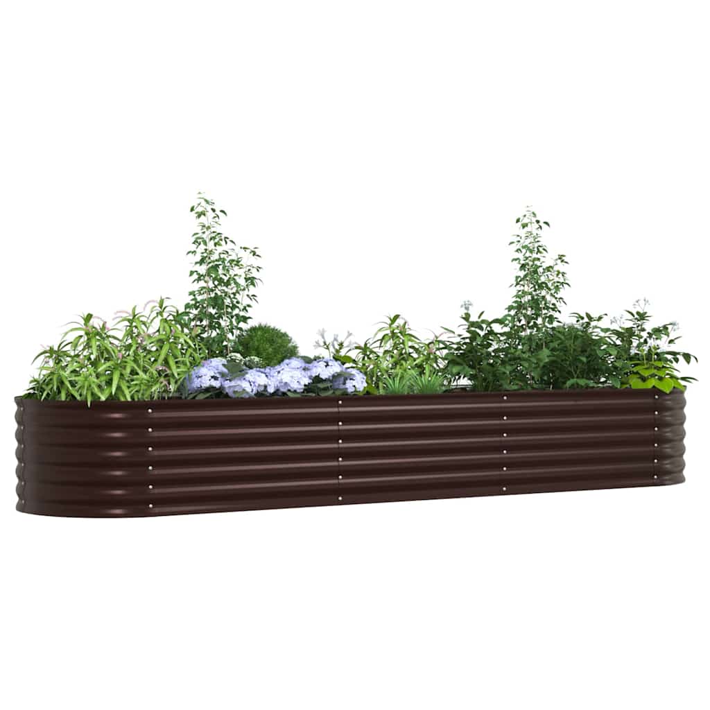 vidaXL Podniesiony grządka Brązowy 320 x 80 x 44 cm Stal