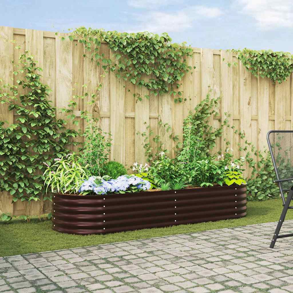 vidaXL Podniesiony grządka Brązowy 240 x 80 x 44 cm Stal