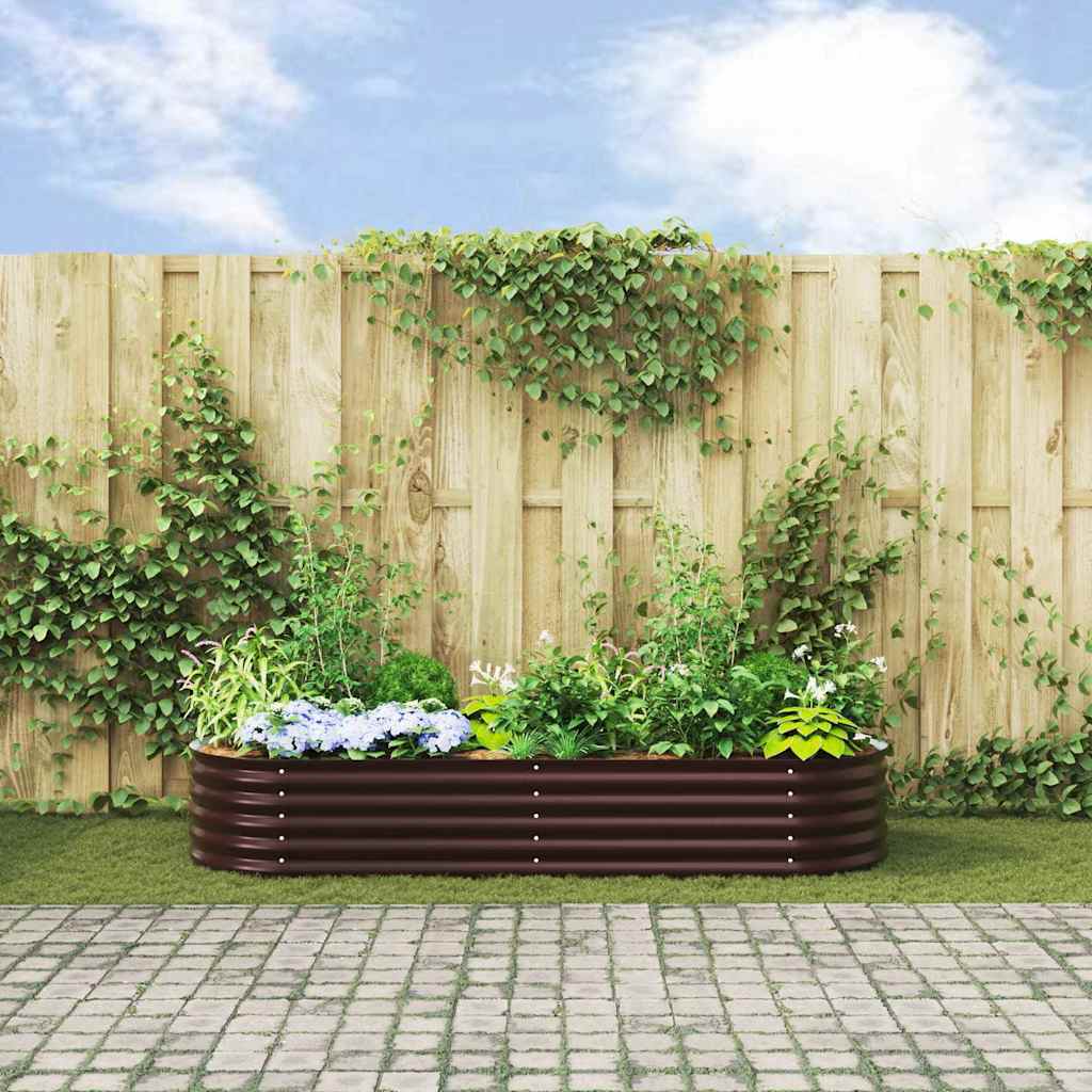 vidaXL Podniesiony grządka Brązowy 240 x 80 x 44 cm Stal