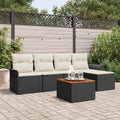 vidaXL Zestaw Sof na Ogród z poduszką 6 pcs Czarny polirattan