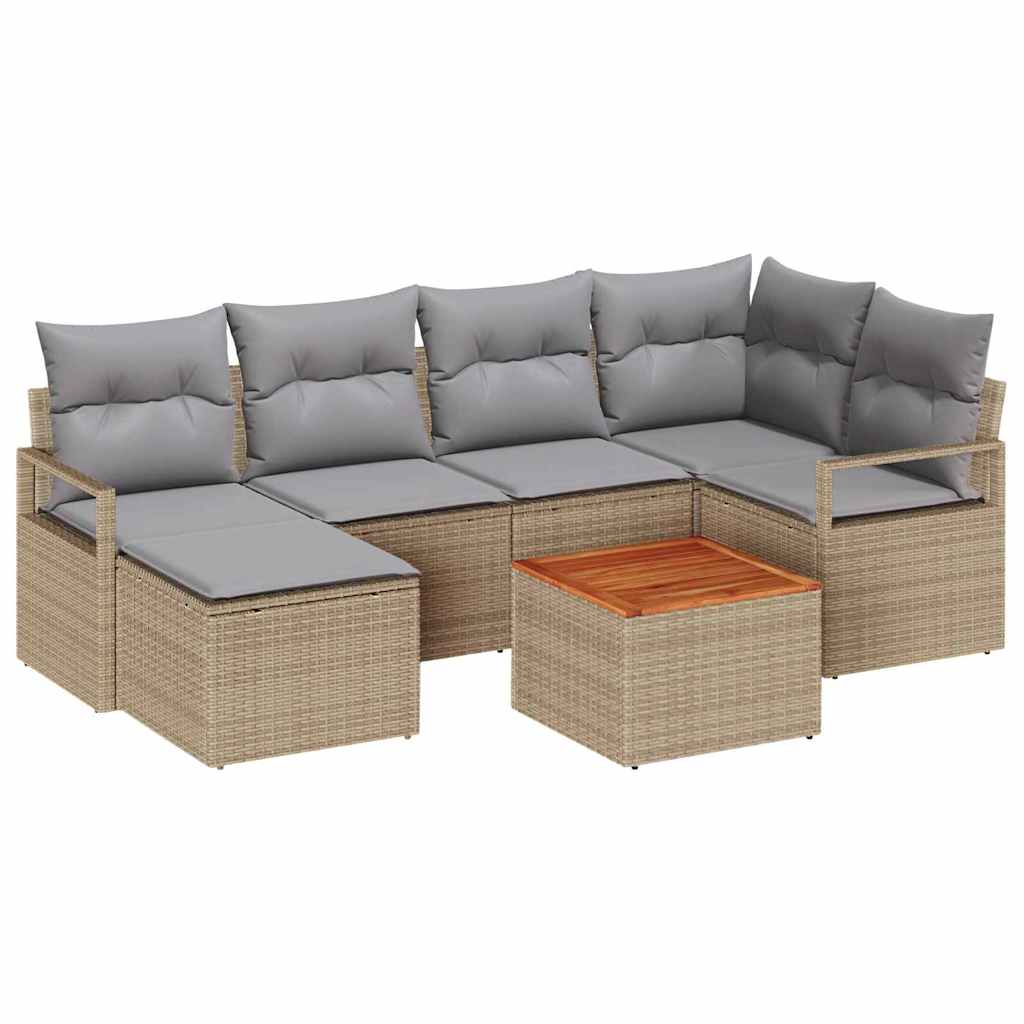 vidaXL Zestaw Sof na Ogród z poduszką 8 pcs Beżowy polirattan