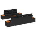vidaXL Zestaw Sof na Ogród z poduszką 8 pcs Czarny Polirattan