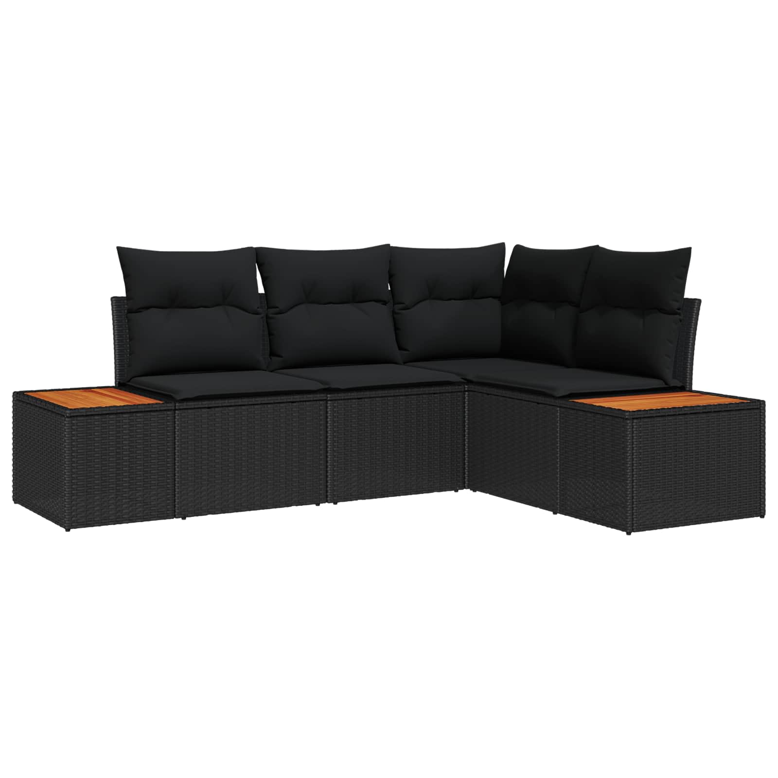 vidaXL Zestaw Sof na Ogród z poduszką 5 pcs Czarny Polirattan
