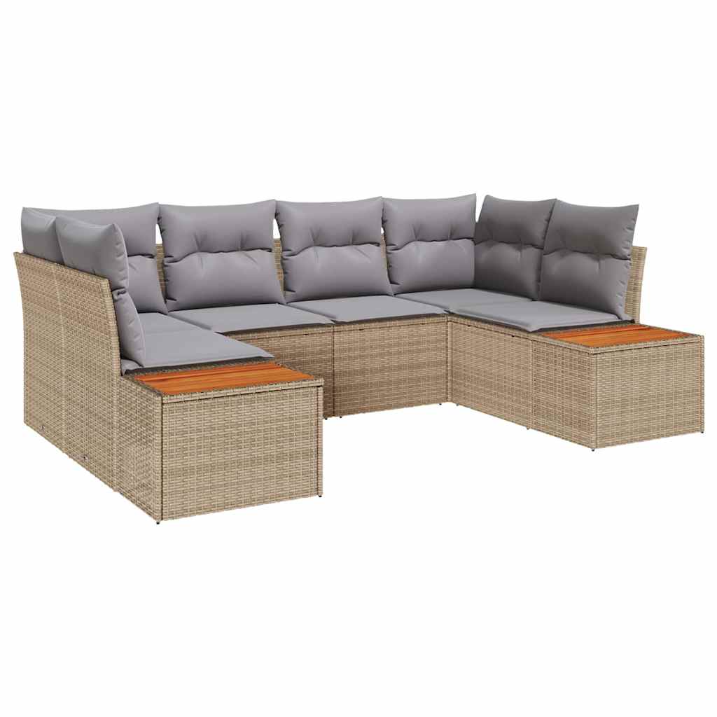 vidaXL Zestaw Sof na Ogród z poduszką 6 pcs Beżowy polirattan