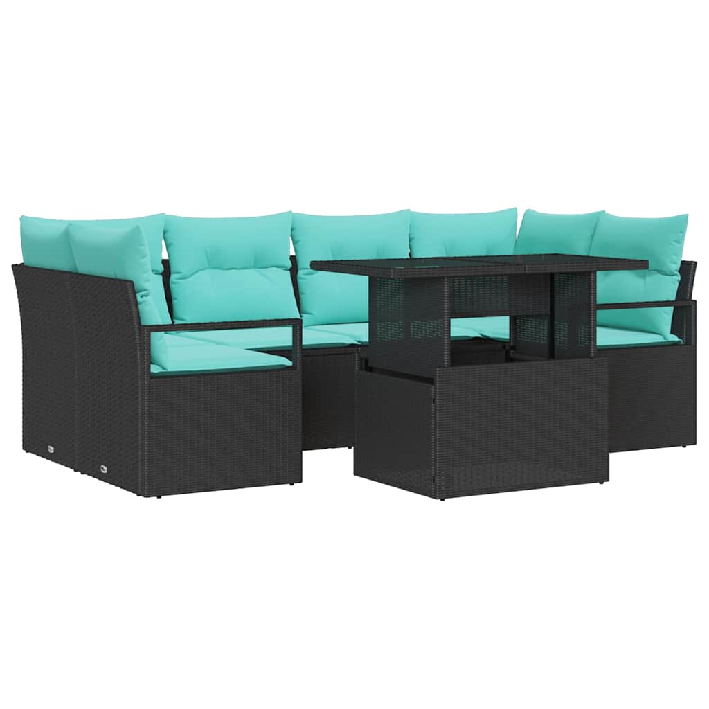vidaXL Zestaw Sof na Ogród 7 pcs czanro-niebieski polirattan