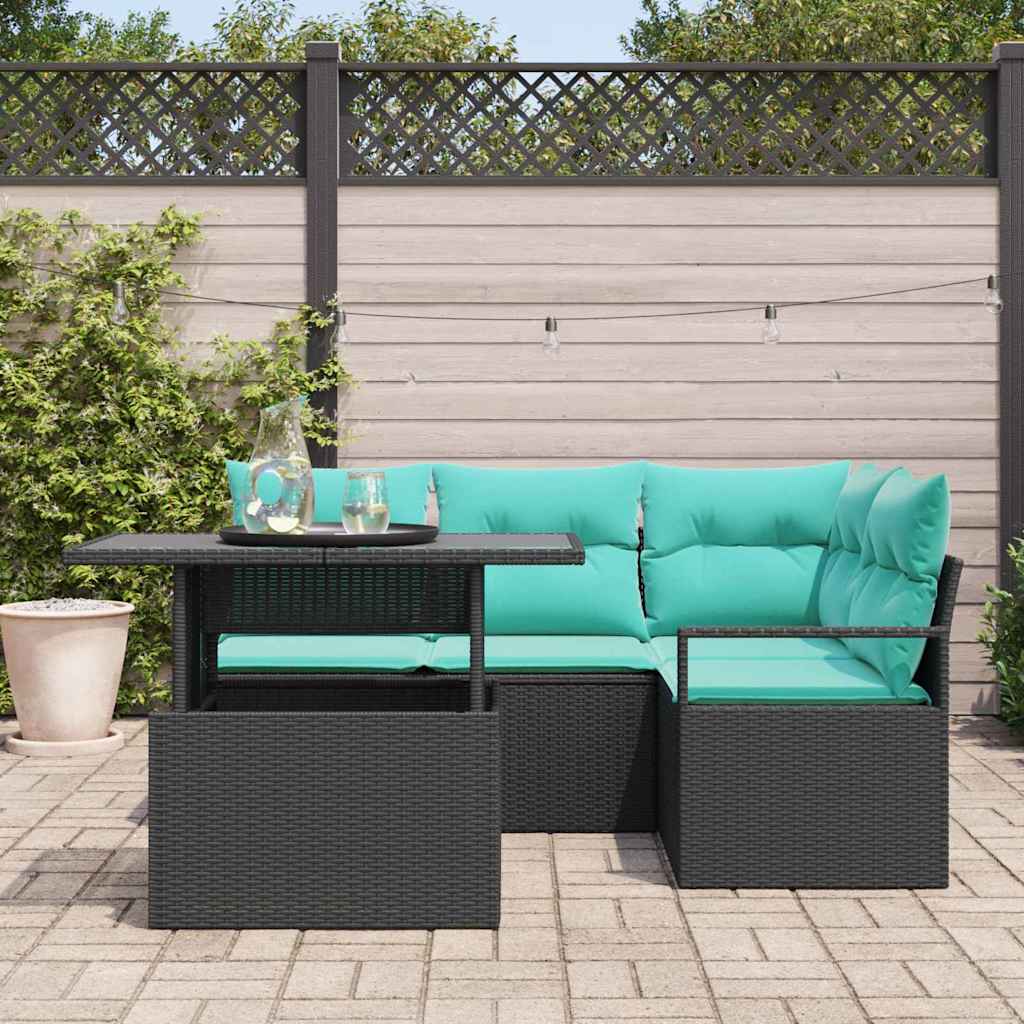 vidaXL Zestaw Sof na Ogród 5 pcs czanro-niebieski polirattan