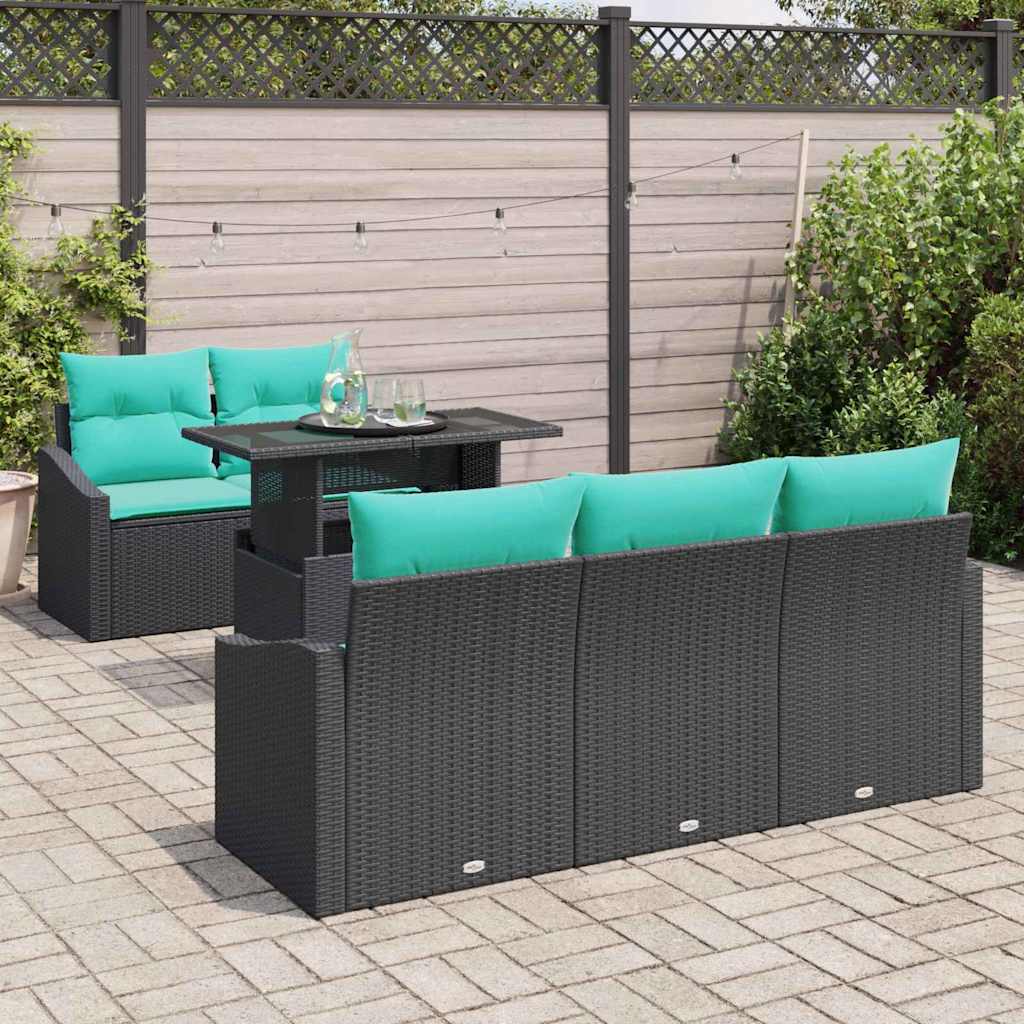vidaXL Zestaw Sof na Ogród 6 pcs czanro-niebieski polirattan