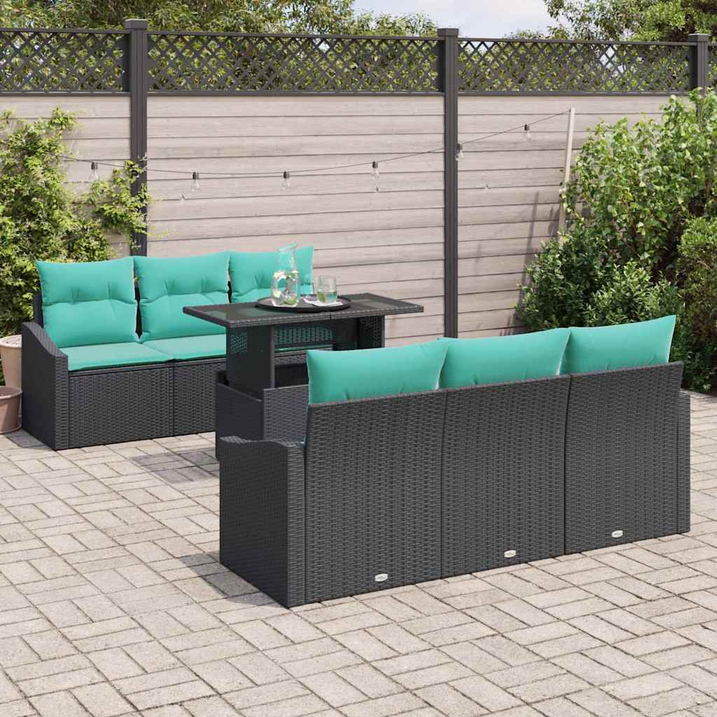 vidaXL Zestaw Sof na Ogród 7 pcs czanro-niebieski polirattan