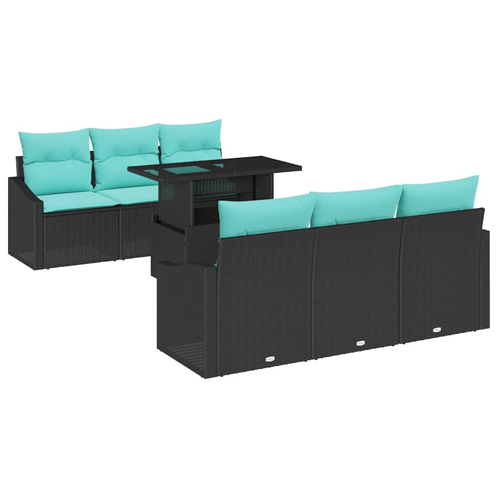 vidaXL Zestaw Sof na Ogród 7 pcs czanro-niebieski polirattan