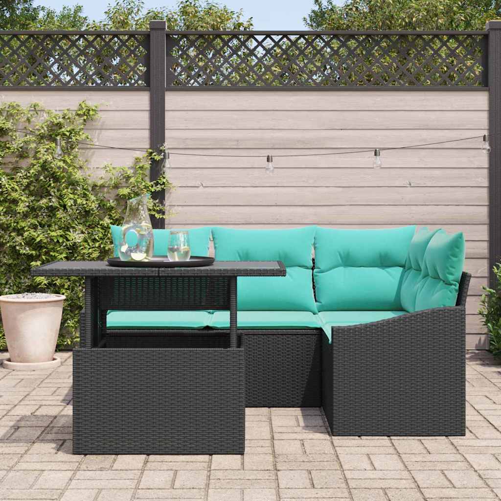 vidaXL Zestaw Sof na Ogród z poduszką 5 pcs czanro-niebieski