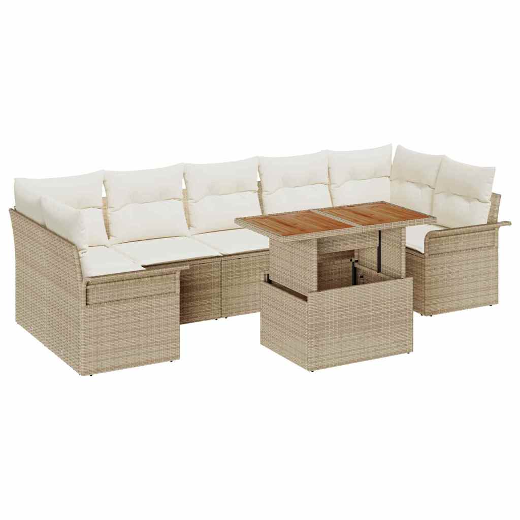 vidaXL Zestaw Sof na Ogród z poduszką 8 pcs beżowo-kremowy