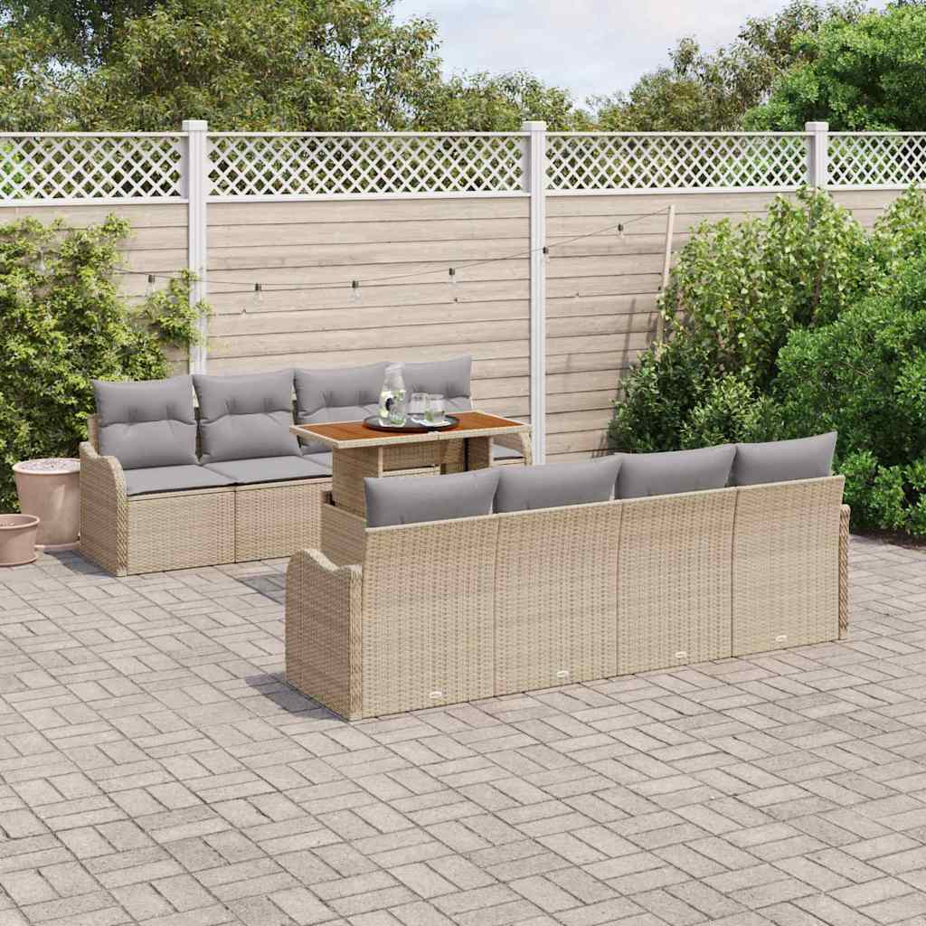vidaXL Zestaw Sof na Ogród z poduszką 7 pcs beżowo-jasnoszary