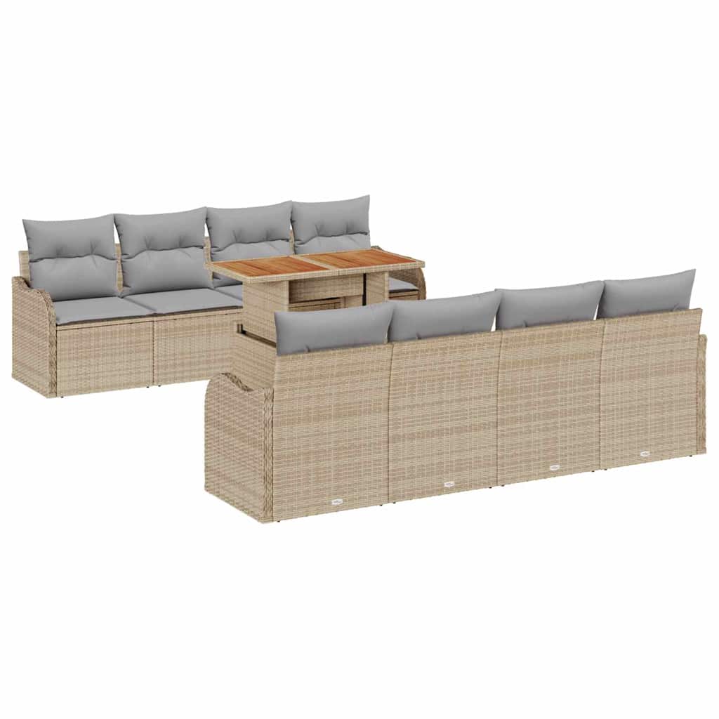 vidaXL Zestaw Sof na Ogród z poduszką 7 pcs beżowo-jasnoszary