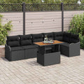 vidaXL Zestaw Sof na Ogród z poduszką 7 pcs Czarny