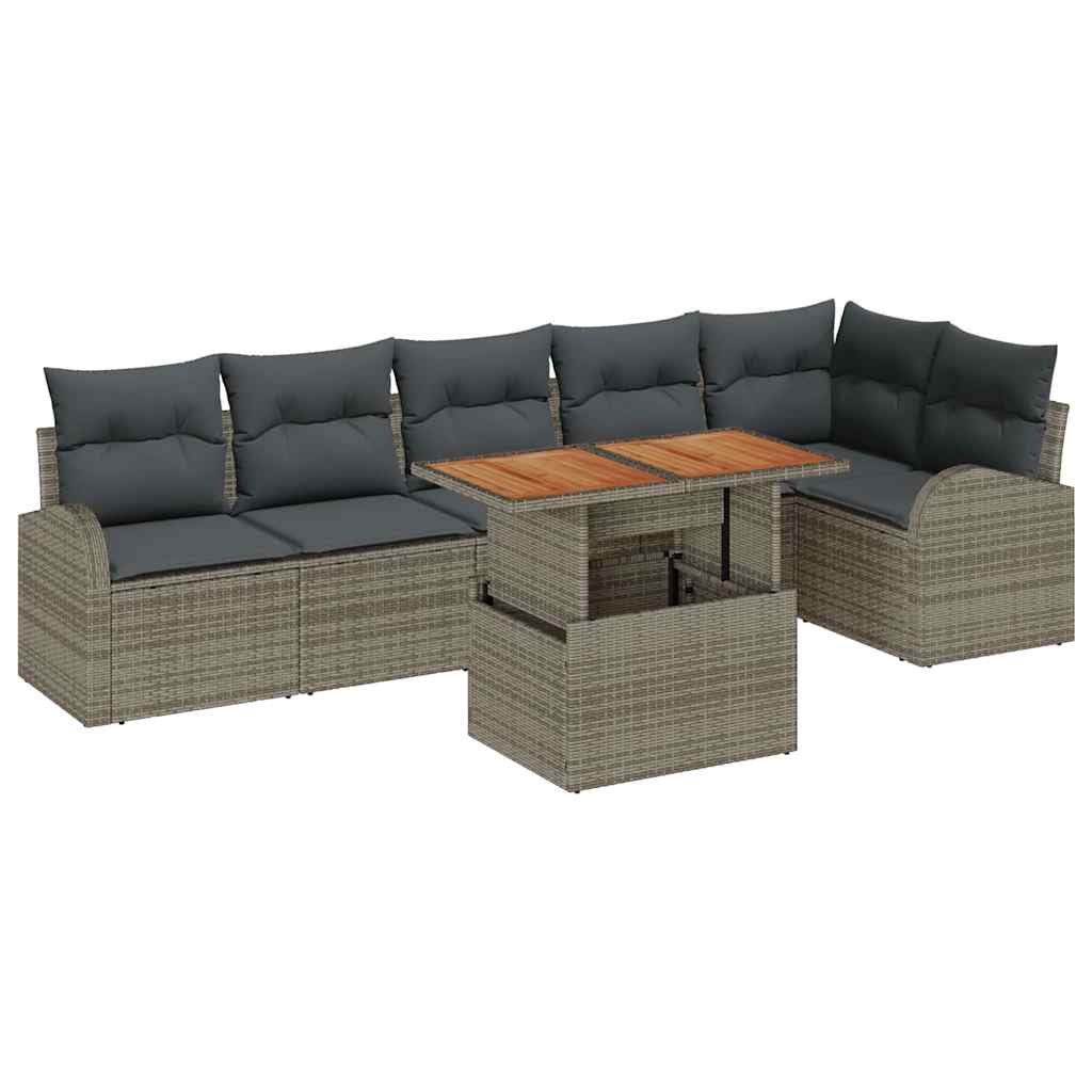 vidaXL Zestaw Sof na Ogród z poduszką 7 pcs Szary