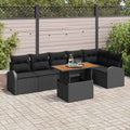 vidaXL Zestaw Sof na Ogród z poduszką 7 pcs Czarny