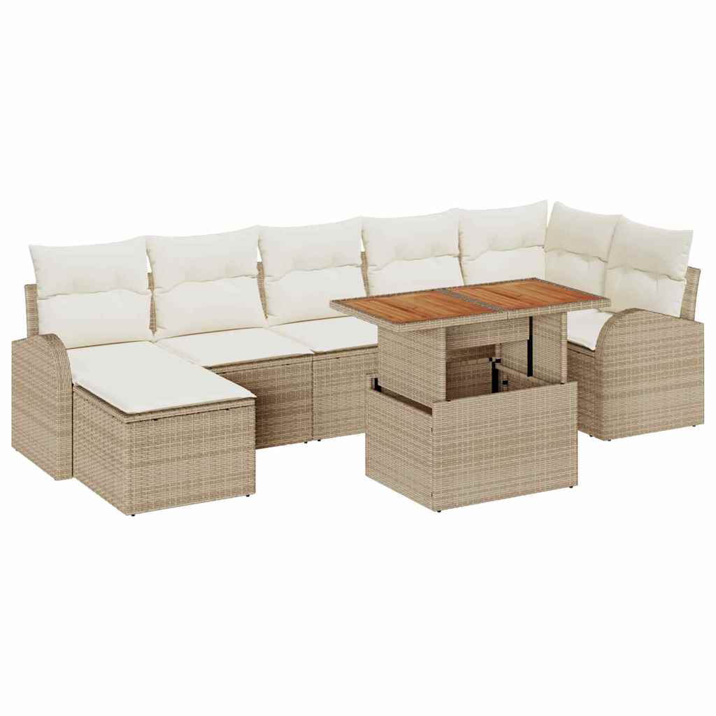 vidaXL Zestaw Sof na Ogród z poduszką 8 pcs beżowo-kremowy