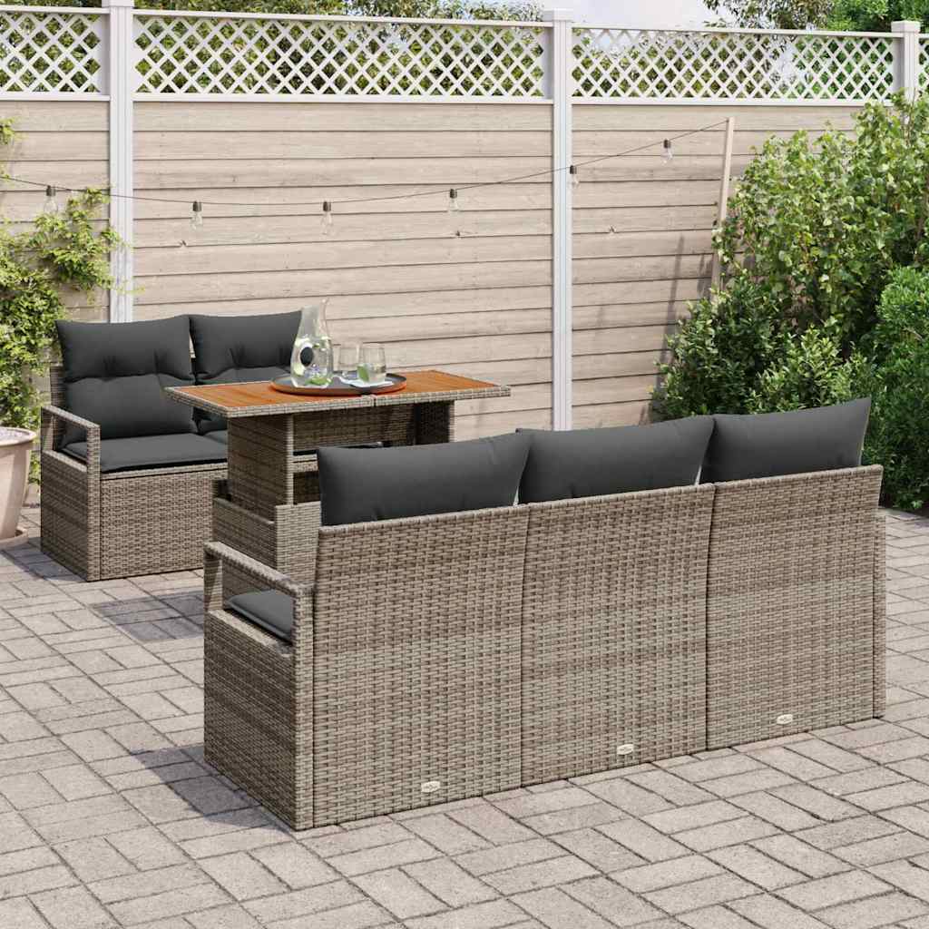 vidaXL Zestaw Sof na Ogród z poduszką 6 pcs Szary
