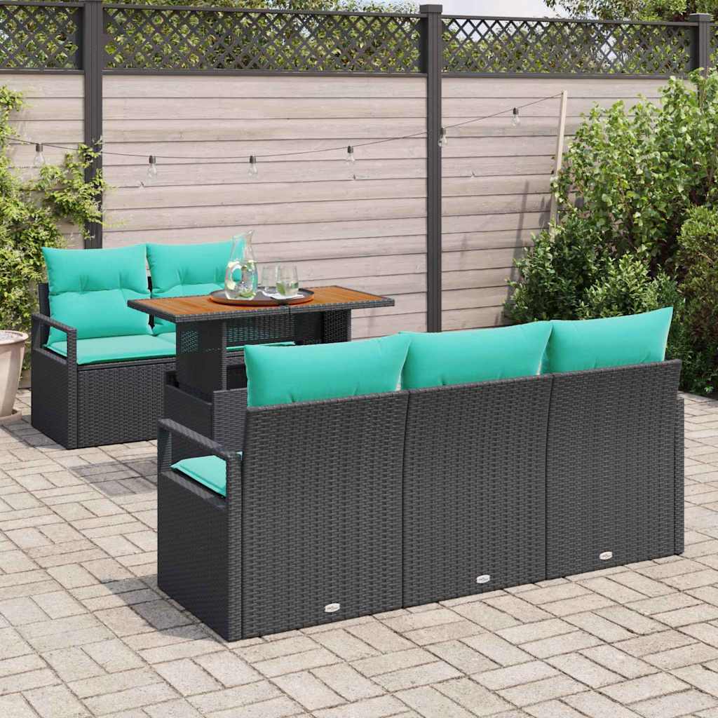 vidaXL Zestaw Sof na Ogród z poduszką 6 pcs czanro-niebieski