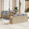 vidaXL Zestaw Sof na Ogród z poduszką 7 pcs beżowo-jasnoszary