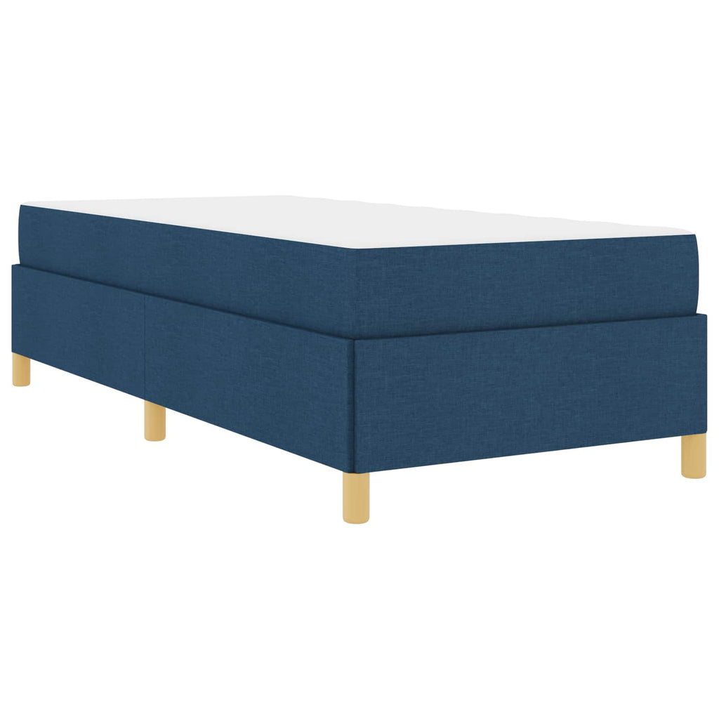 vidaXL Ramka łóżka z materacem Niebieski 90 x 190 cm tkanina