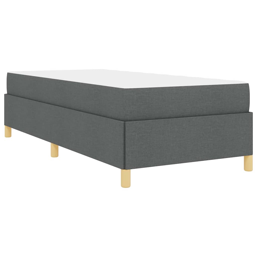 vidaXL Ramka łóżka z materacem Ciemnoszary 90 x 200 cm tkanina