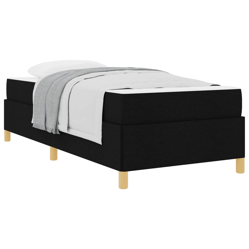 vidaXL Ramka łóżka z materacem Czarny 90 x 200 cm tkanina