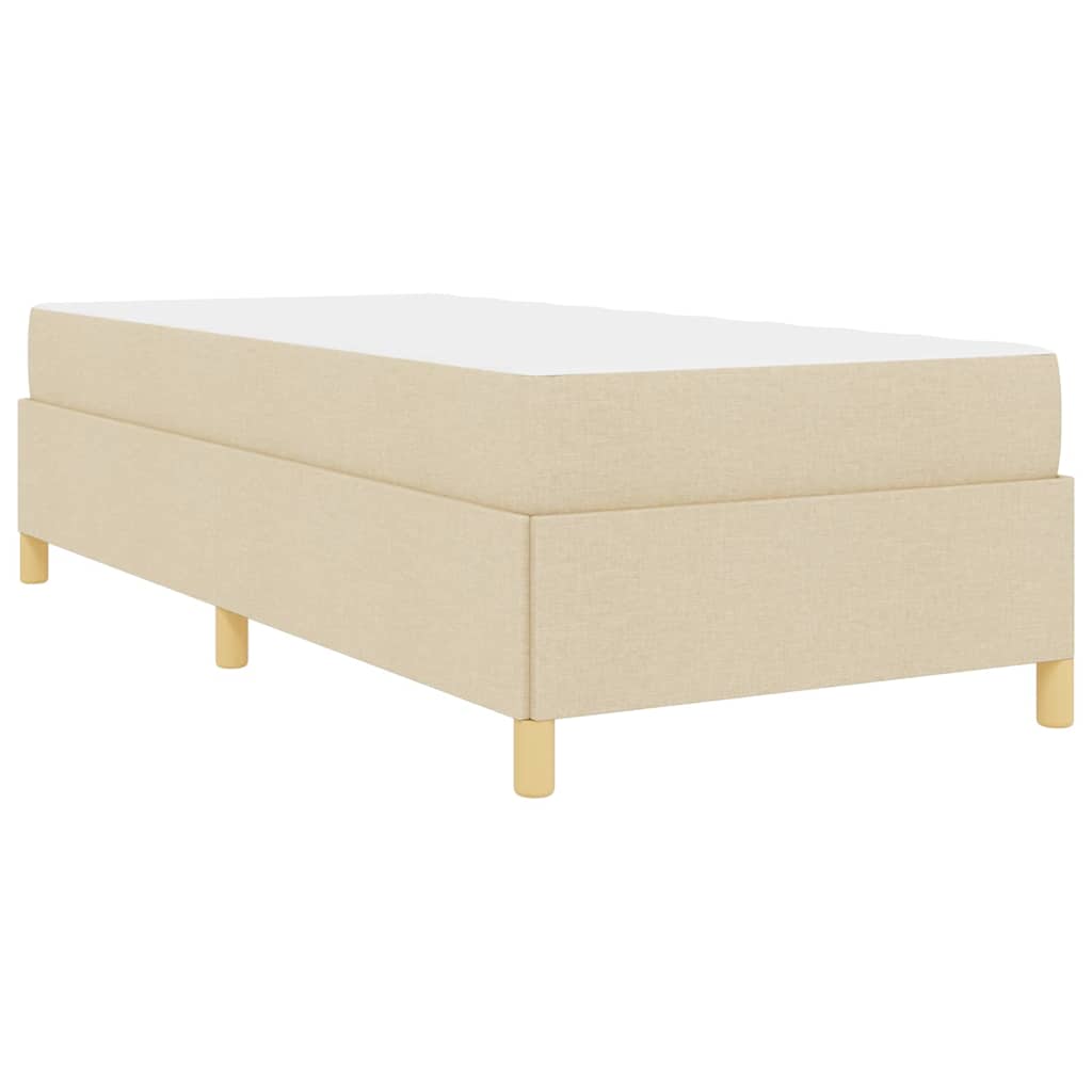 vidaXL Ramka łóżka z materacem Kremowy 90 x 200 cm tkanina