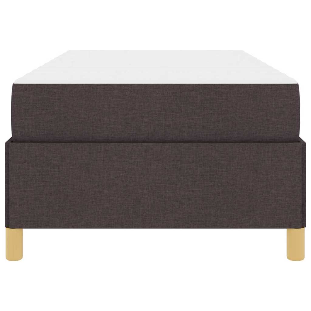 vidaXL Ramka łóżka z materacem Ciemny brąz 100 x 200 cm tkanina