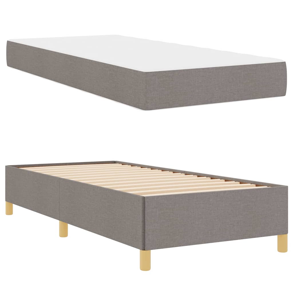 vidaXL Ramka łóżka z materacem Ciemnoszary 100 x 200 cm tkanina