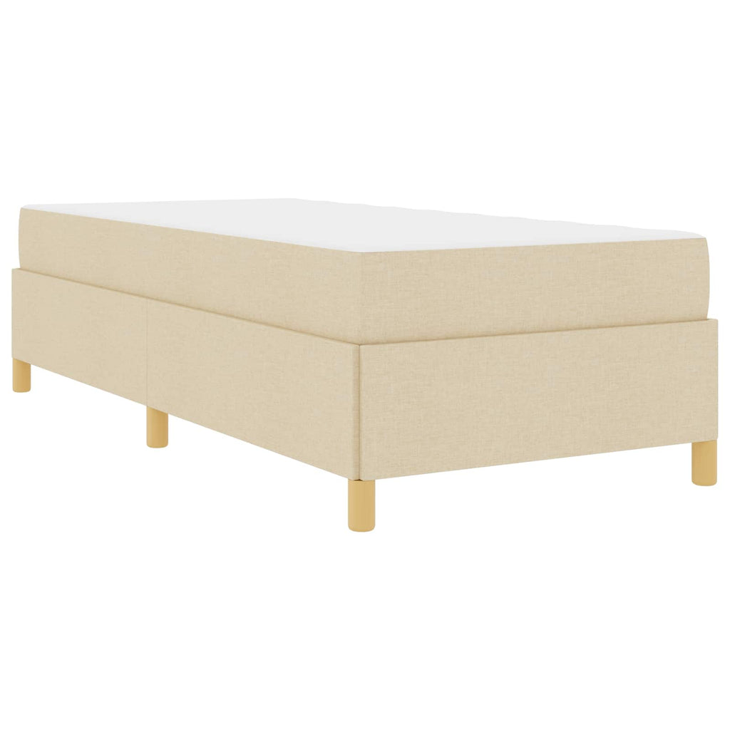 vidaXL Ramka łóżka z materacem Kremowy 100 x 200 cm tkanina