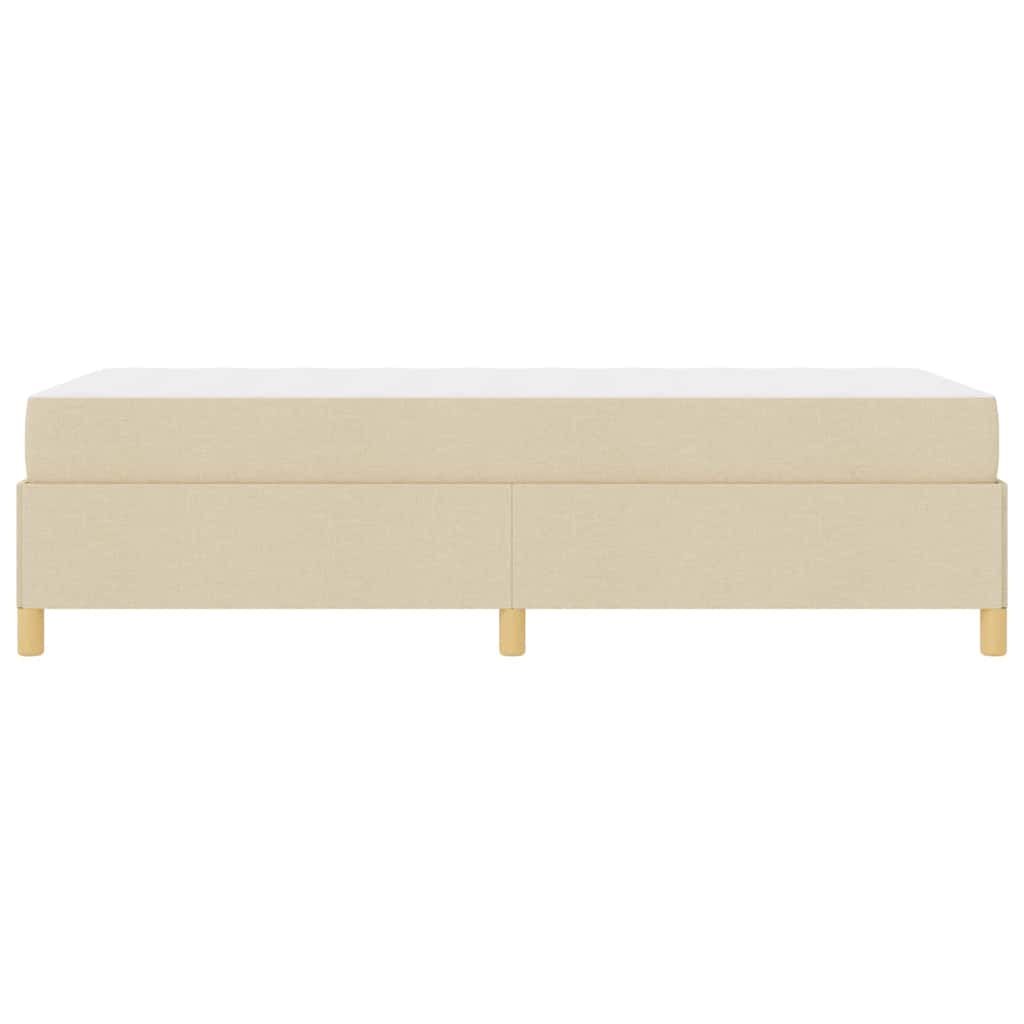 vidaXL Ramka łóżka z materacem Kremowy 100 x 200 cm tkanina