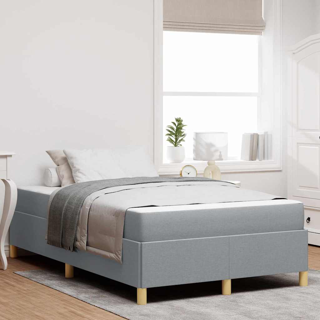 vidaXL Ramka łóżka z materacem Jasnoszary 120 x 190 cm tkanina