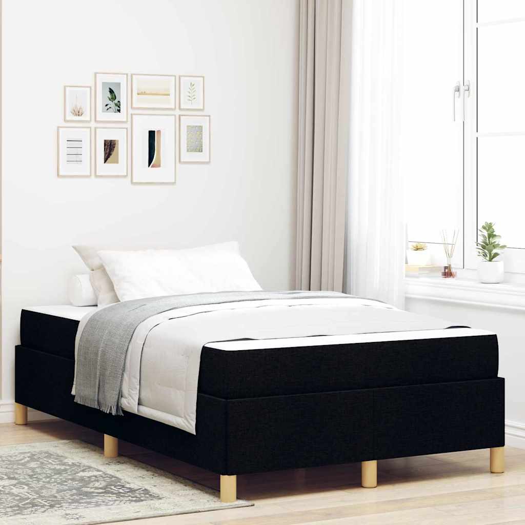 vidaXL Ramka łóżka z materacem Czarny 120 x 190 cm tkanina