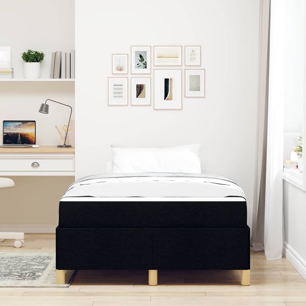 vidaXL Ramka łóżka z materacem Czarny 120 x 190 cm tkanina