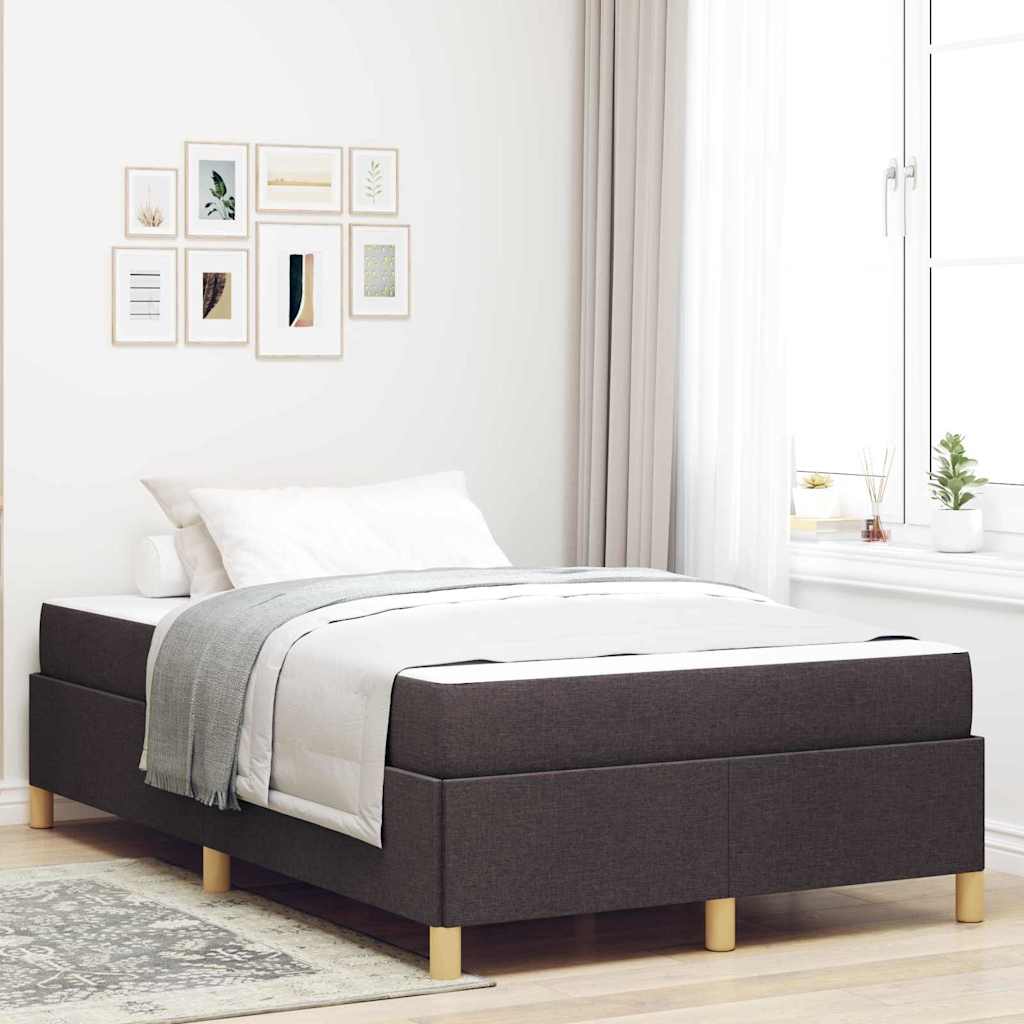 vidaXL Ramka łóżka z materacem Ciemny brąz 120 x 190 cm tkanina