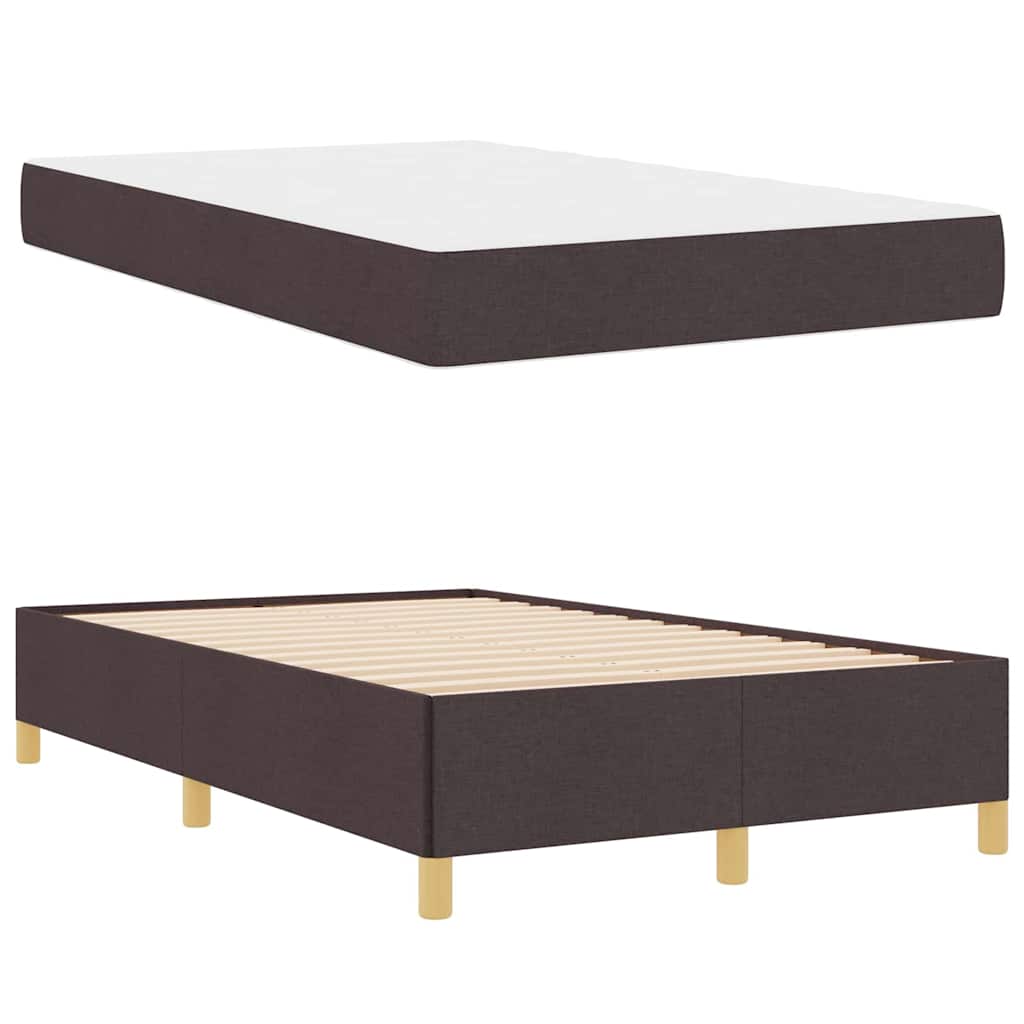 vidaXL Ramka łóżka z materacem Ciemny brąz 120 x 190 cm tkanina