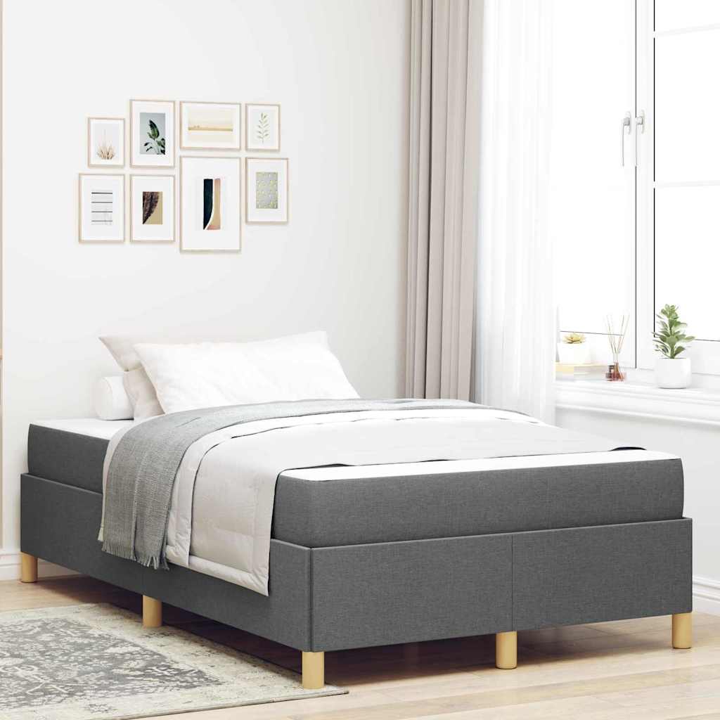 vidaXL Ramka łóżka z materacem Ciemnoszary 120 x 200 cm tkanina