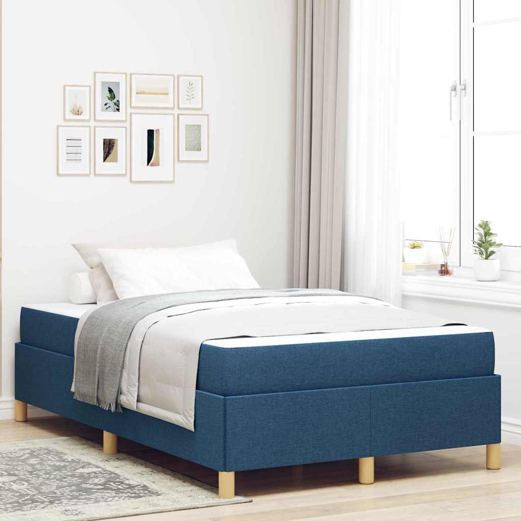 vidaXL Ramka łóżka z materacem Niebieski 120 x 200 cm tkanina