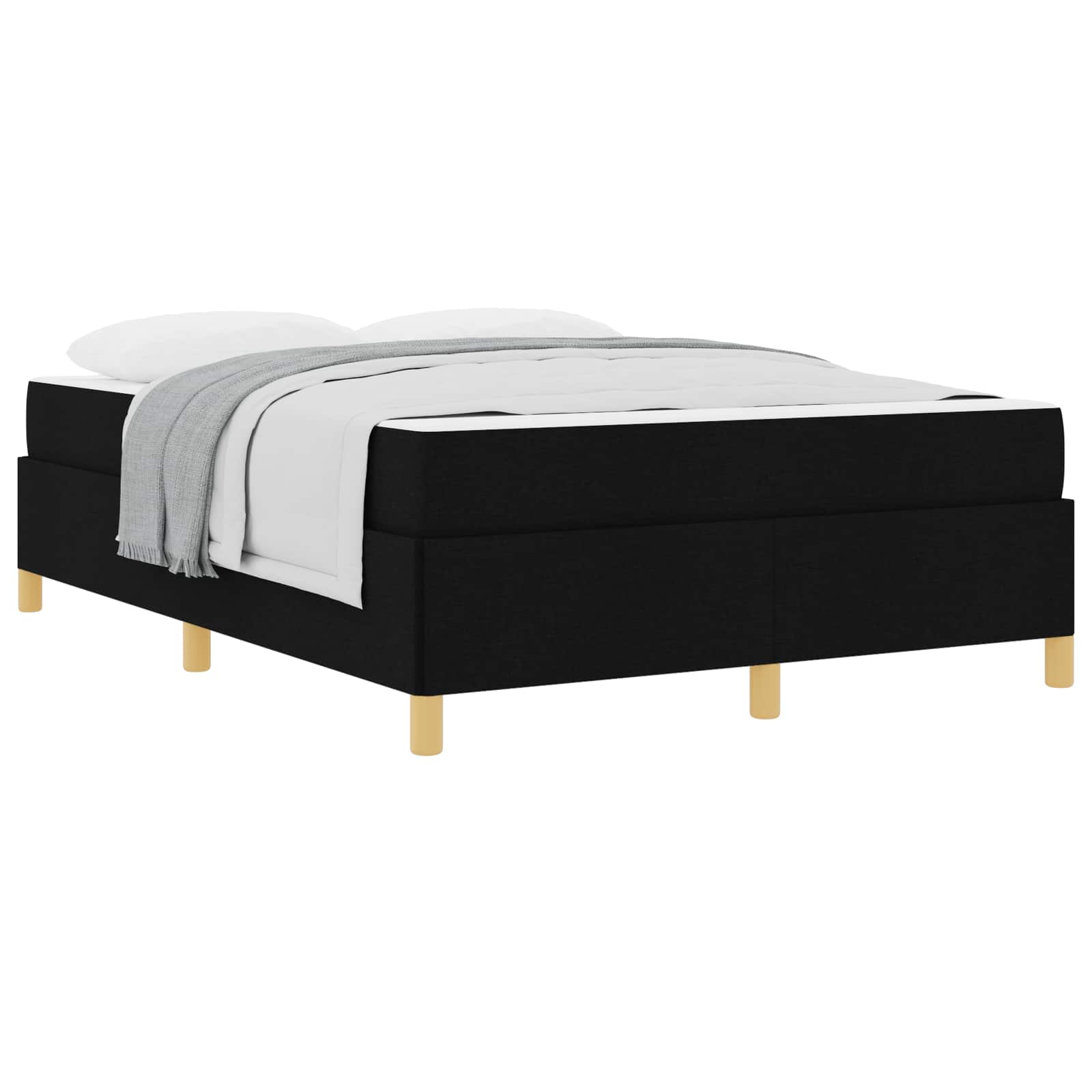 vidaXL Ramka łóżka z materacem Czarny 140 x 190 cm tkanina
