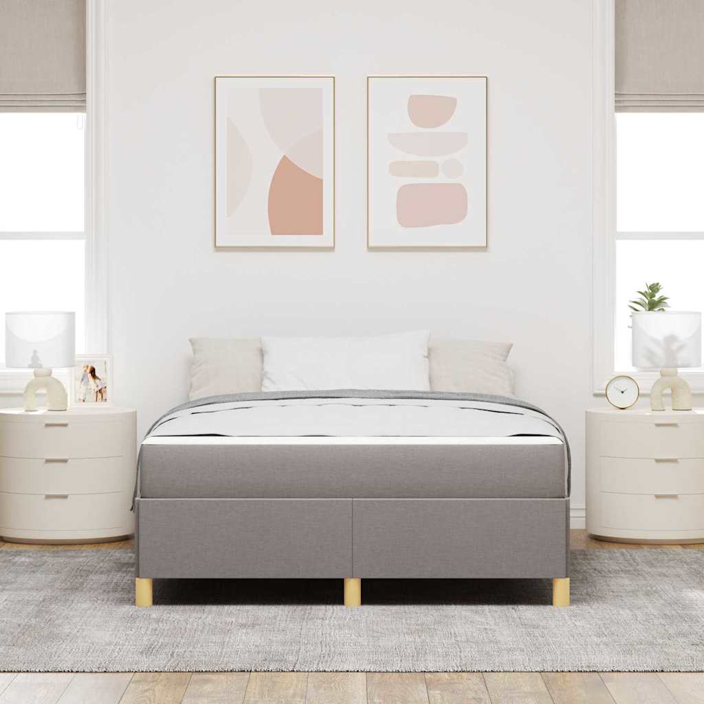 vidaXL Ramka łóżka z materacem Ciemnoszary 140 x 190 cm tkanina