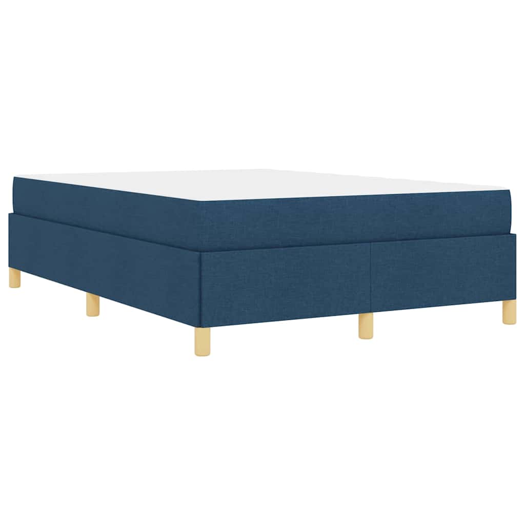 vidaXL Ramka łóżka z materacem Niebieski 140 x 190 cm tkanina