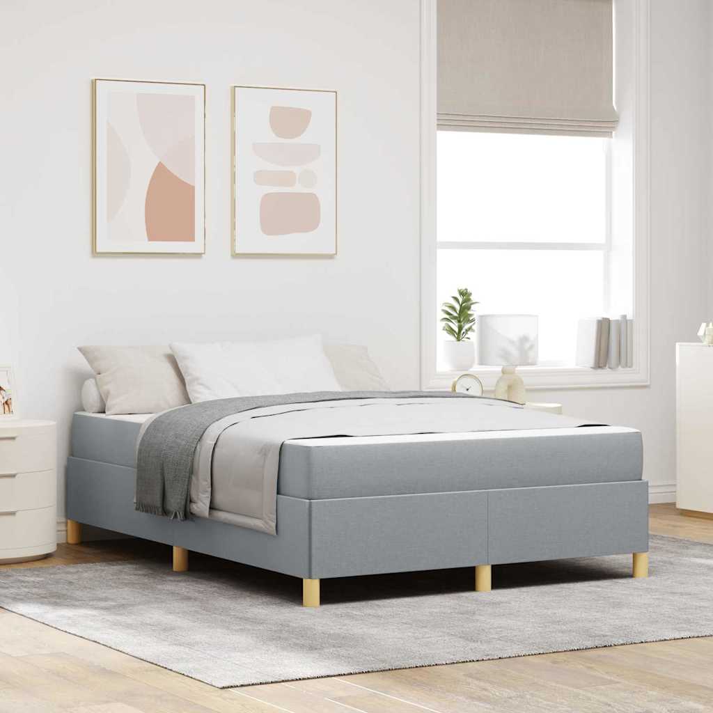 vidaXL Ramka łóżka z materacem Jasnoszary 140 x 200 cm tkanina