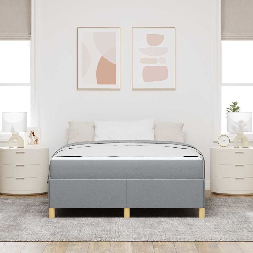 vidaXL Ramka łóżka z materacem Jasnoszary 140 x 200 cm tkanina