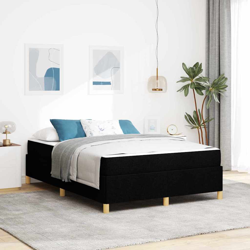 vidaXL Ramka łóżka z materacem Czarny 140 x 200 cm tkanina