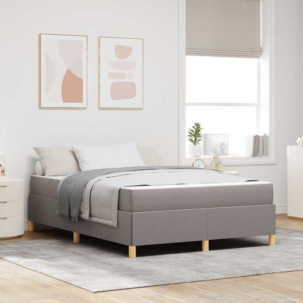 vidaXL Ramka łóżka z materacem Ciemnoszary 140 x 200 cm tkanina