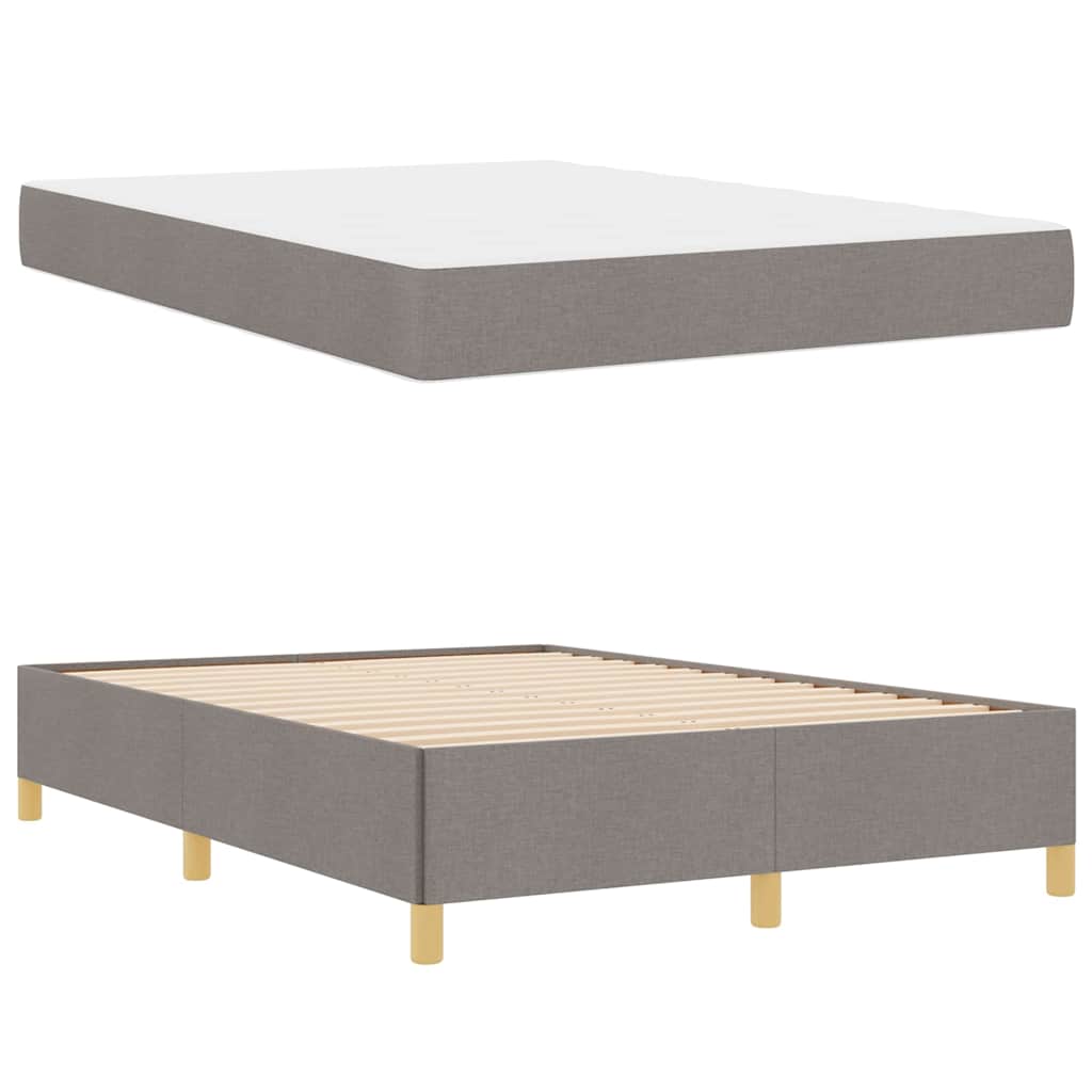vidaXL Ramka łóżka z materacem Ciemnoszary 140 x 200 cm tkanina