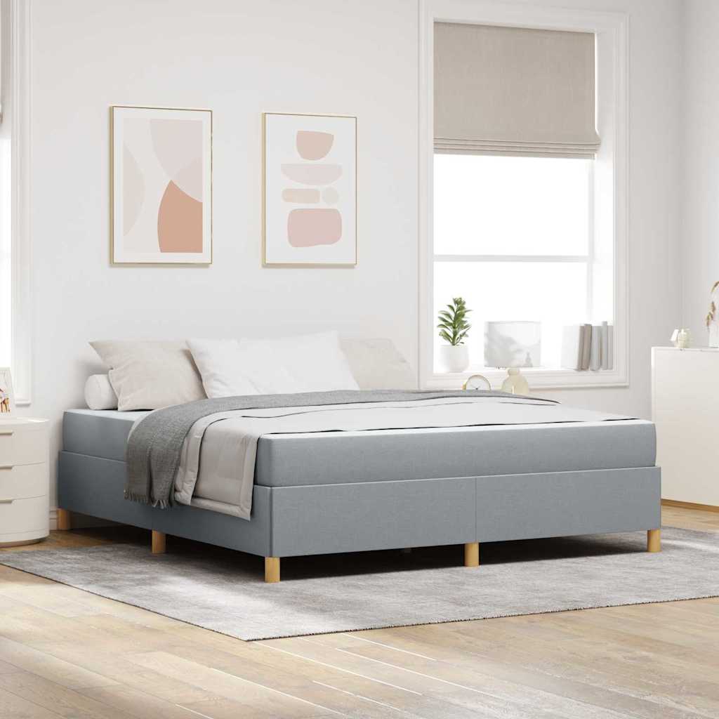 vidaXL Ramka łóżka z materacem Jasnoszary 180 x 200 cm tkanina
